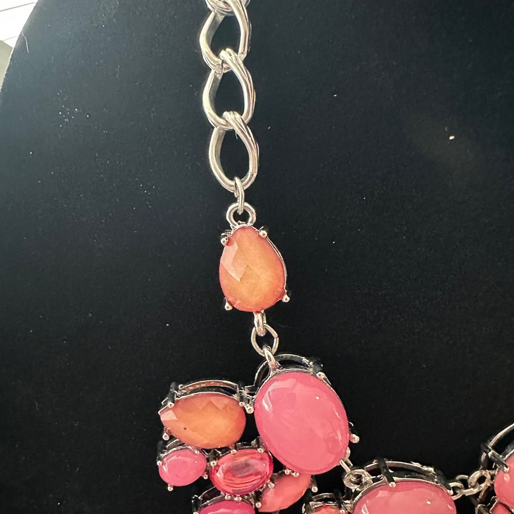 Pink & Orange Statement Necklace - Picture 3 of 11